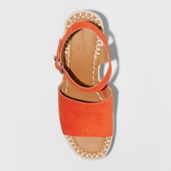 Morgan Two Piece Espadrille Wedge Coral - Picture 3 of 4